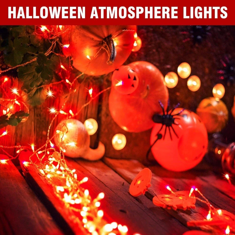 Wastroyal 70ft Red LED‎ String Lights 210LED 8 Modes Outdoor Indoor Halloween
